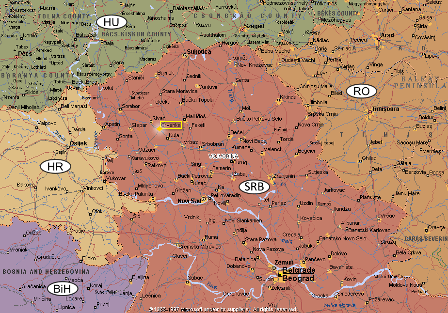 crvenka mapa Crvenka, Vojvodina crvenka mapa